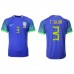 Billige Brasil Thiago Silva #3 Bortetrøye VM 2022 Kortermet
